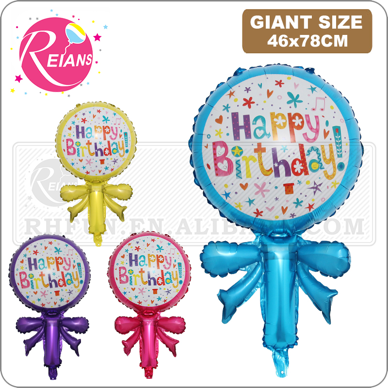 Supplier Wedding - Happy วันเกิด Bowknot Lollipop Candy ดอกไม้รูปร่างอลูมิเนียมฟอยล์บอลลูน