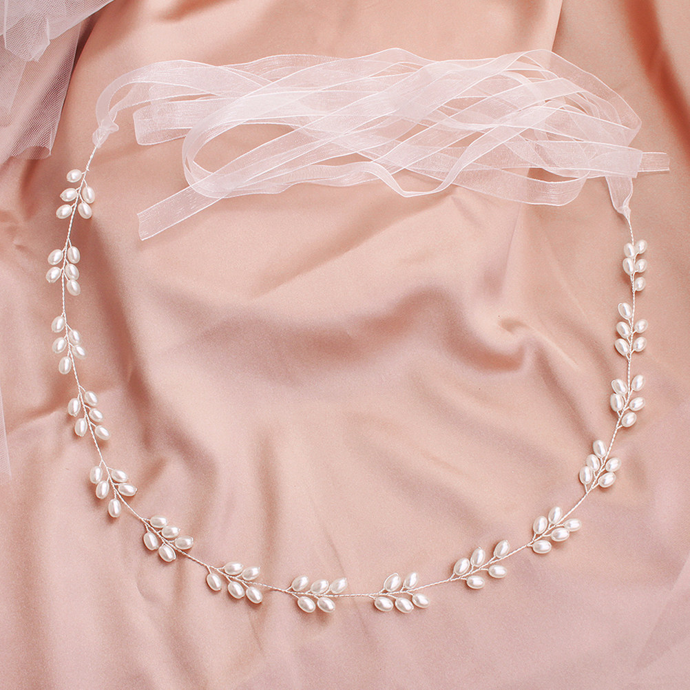 Bridal Sash Ribbon - เข็มขัดริบบิ้นไข่มุกสำหรับชุดแต่งงาน เข็มขัดคาดเอวเจ้าสาว สายคาดเอวหรูหราสำหรับเพื่อนเจ้าสาว งานปาร์ตี้ งานแต่งงาน อุปกรณ์ถ่ายภาพ