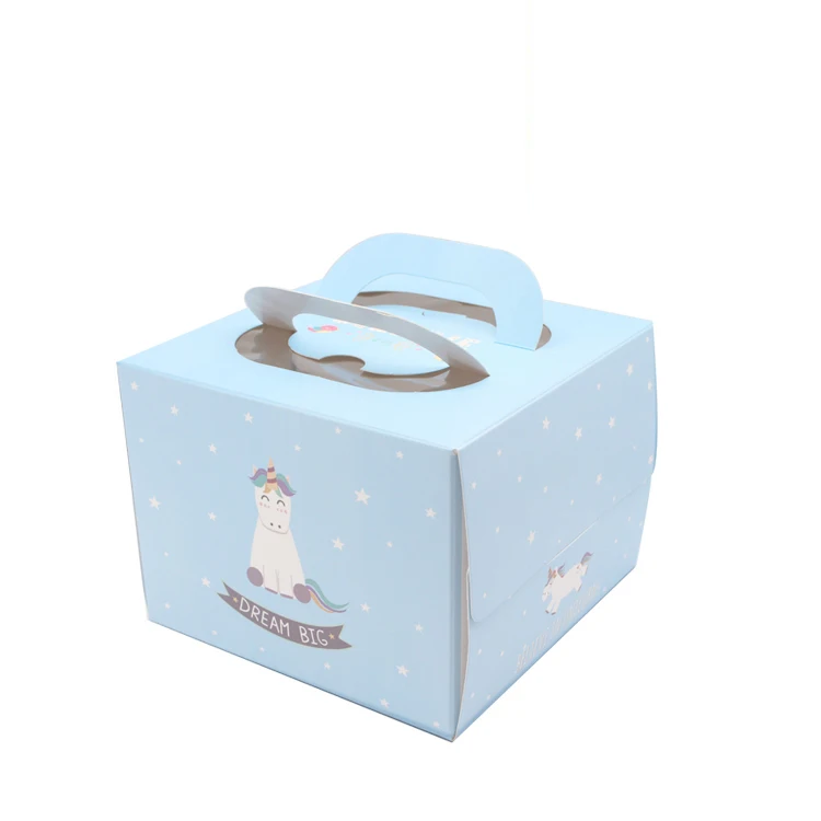 Supplier Wedding - 5 ชิ้น 8 นิ้วกล่องเค้กหน้าต่างกระดาษคราฟท์ชีสเค้กกล่องสําหรับเด็กวันเกิดงานแต่งงาน party ทหารของขวัญผู้ผลิต