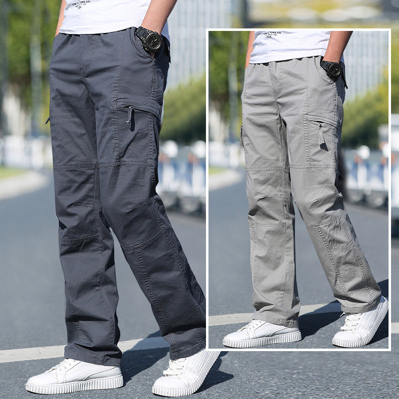 Wedding Job - Cotton Cargo กางเกงผู้ชายกางเกงทํางานกีฬา Casual Jogging การฝึกอบรมคุณภาพสูง