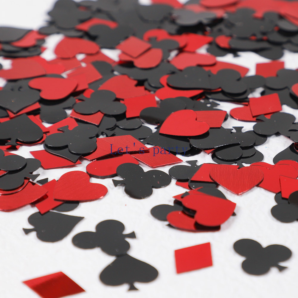 Table Runner Sequin - 15 กรัม/ถุงคาสิโนลาสเวกัสโป๊กเกอร์ธีมเลื่อม Confetti ตารางกระจายสําหรับผู้ใหญ่เด็กวันเกิดงานแต่งงานเกม Night Party