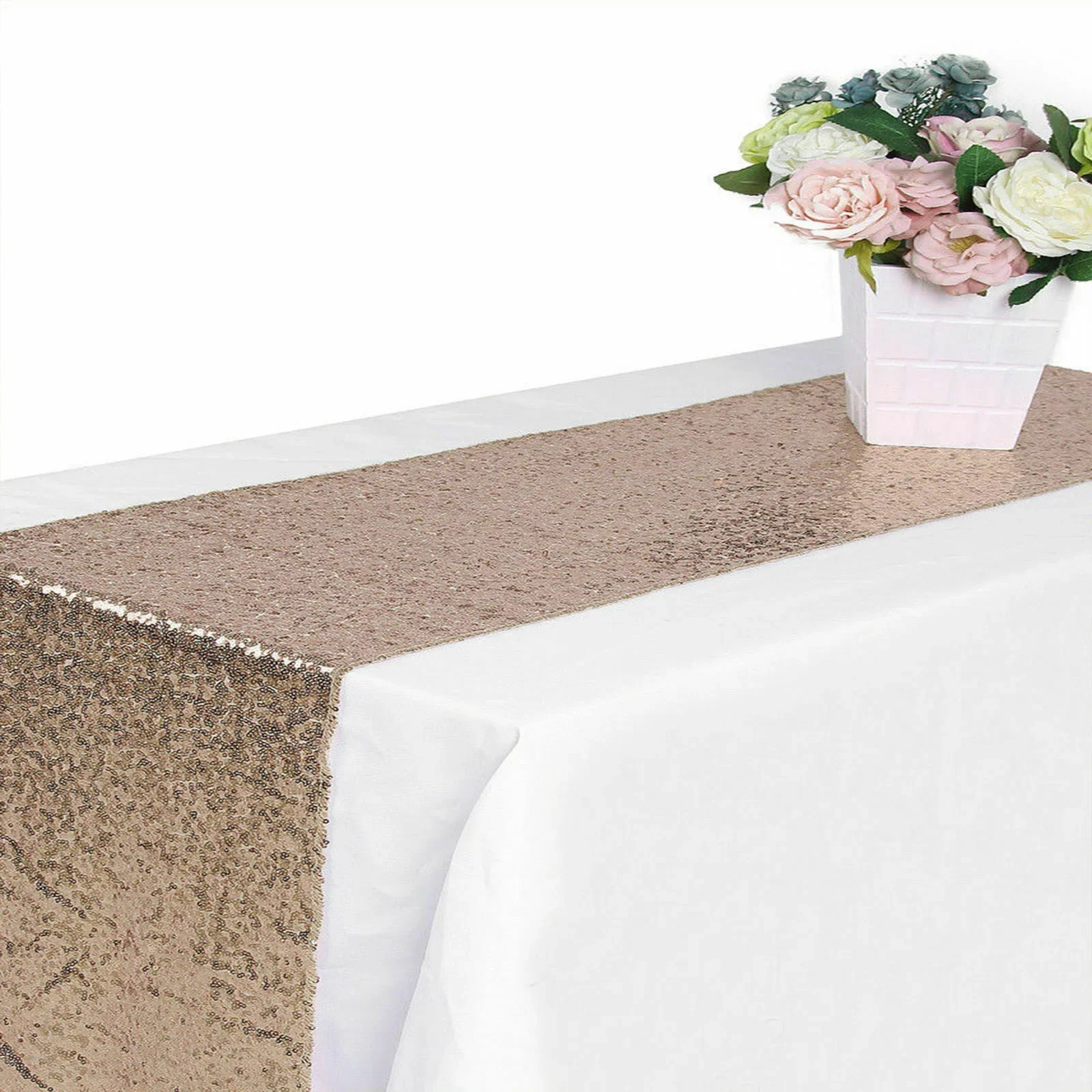 ผ้าปูโต๊ะปักเลื่อมสำหรับงานเลี - Table Runner Sequin บทวิจารณ์และราคา