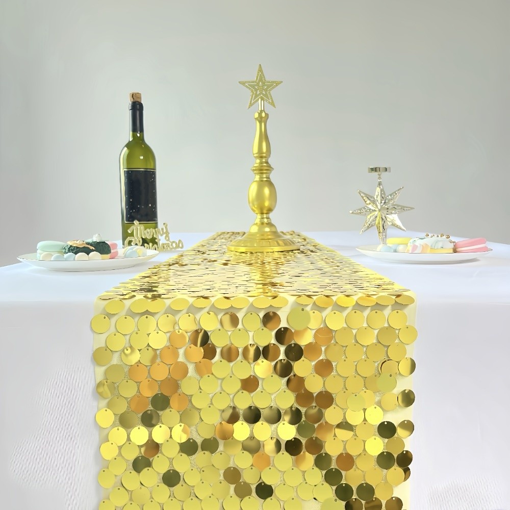 ผ้าปูโต๊ะลายเกล็ดปลา ประดับเลื - Table Runner Sequin บทวิจารณ์และราคา
