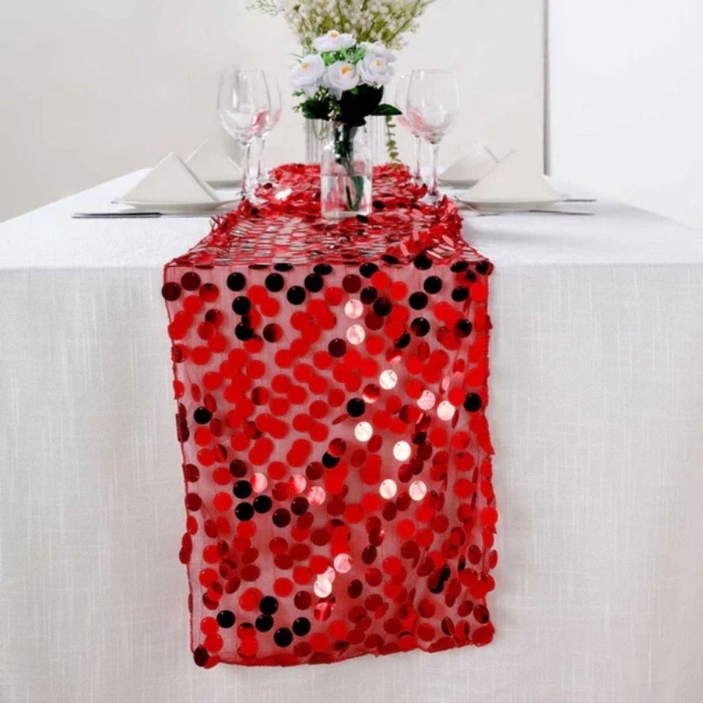 ผ้าปูโต๊ะลายเกล็ดปลา ประดับเลื - Table Runner Sequin บทวิจารณ์และราคา