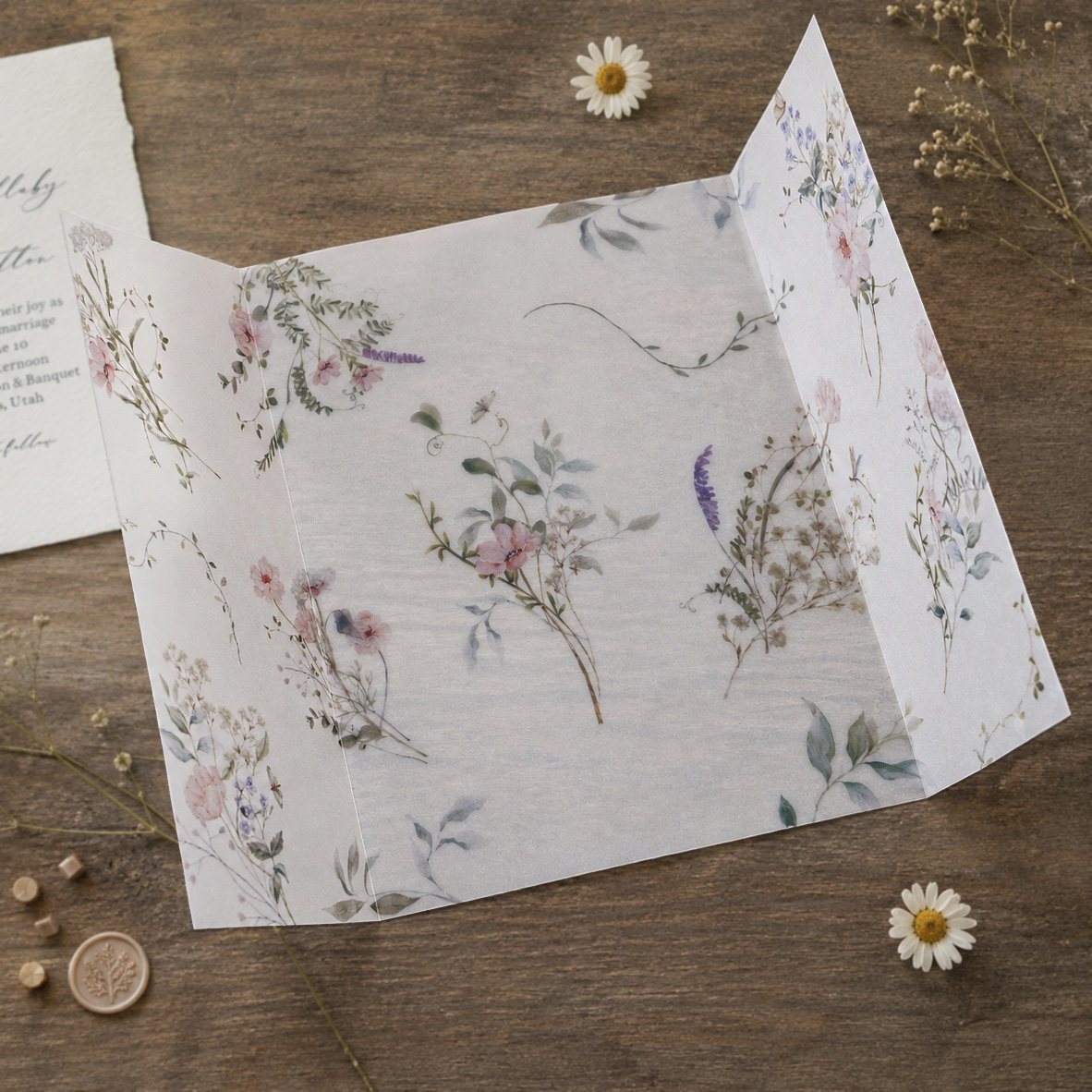 20/50 ชิ้น กระดาษเวลลัมลายดอกไ - Wedding Envelopes บทวิจารณ์และราคา