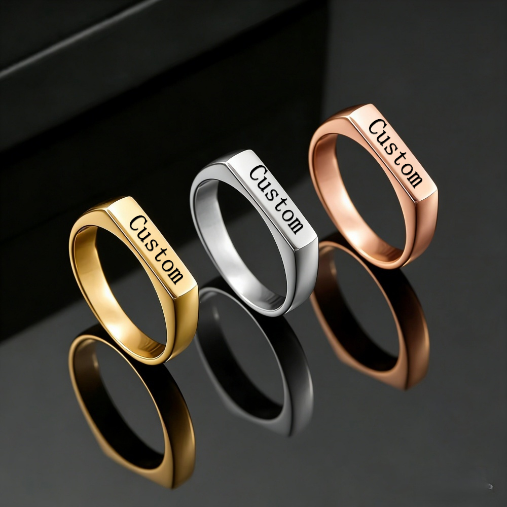 แหวนสลักชื่อ รูปภาพ สแตนเลสสตี - Wedding Zone บทวิจารณ์และราคา
