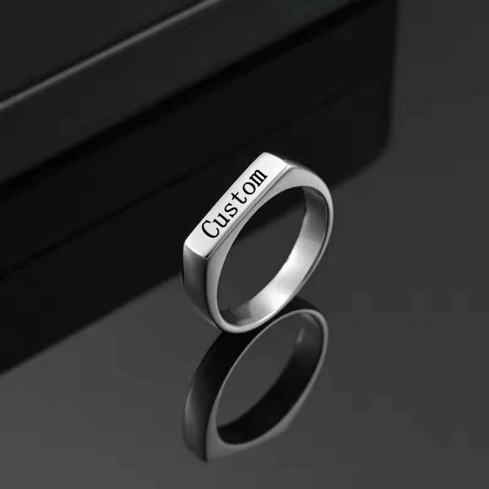 แหวนสลักชื่อ รูปภาพ สแตนเลสสตี - Wedding Zone บทวิจารณ์และราคา