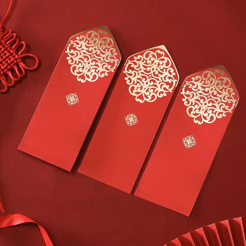 10pcs จีนสีแดงซองทองพิมพ์กระเป - Wedding Envelopes บทวิจารณ์และราคา