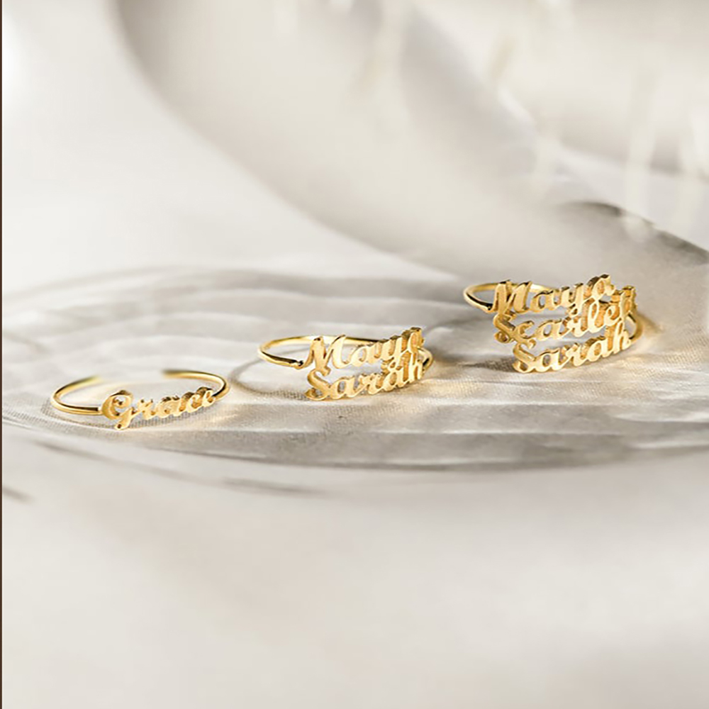 แหวนชื่อสั่งทำสำหรับผู้หญิงผู้ - Wedding Zone บทวิจารณ์และราคา